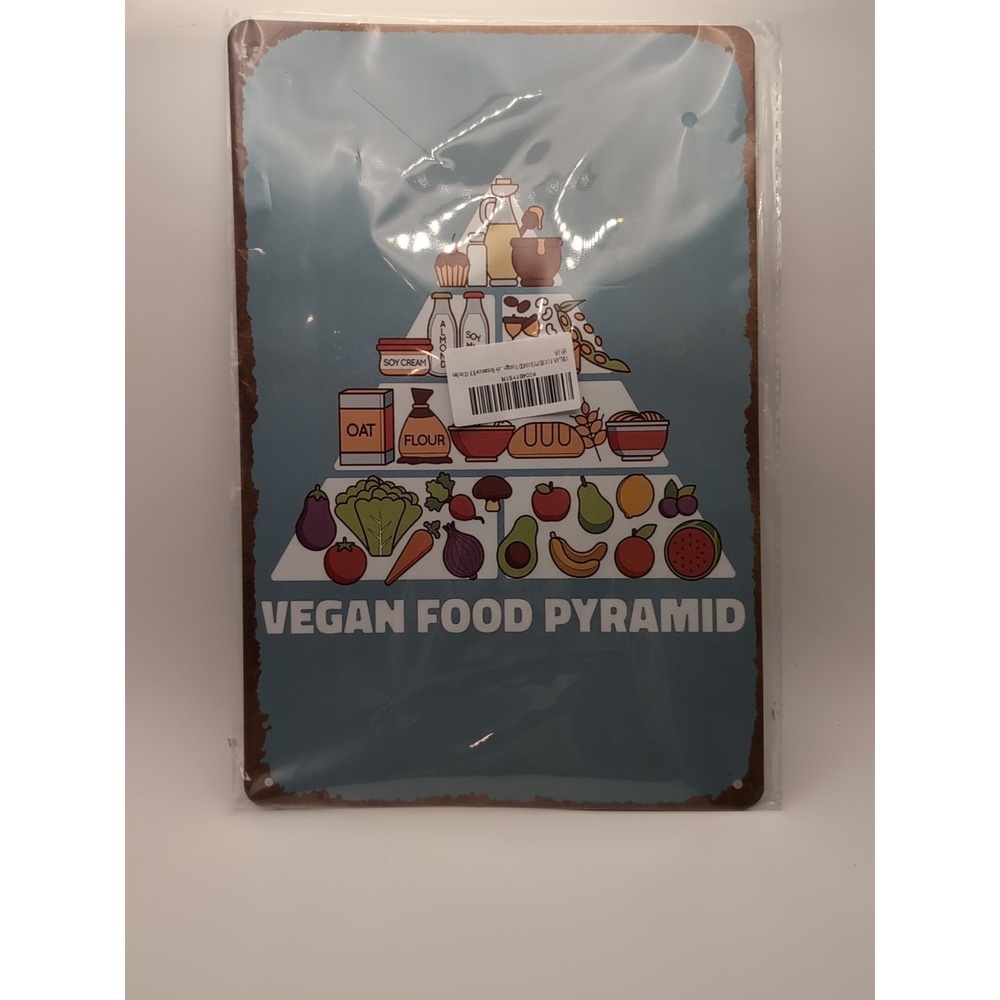 Vegan‎ Food Pyramid-Steel Decor Sign 12x8